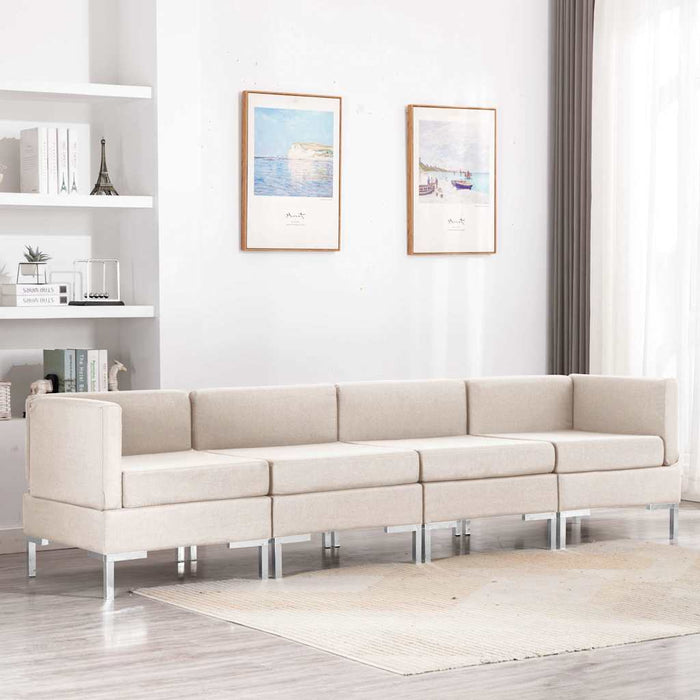 Set de canapele, 4 piese, crem, material textil WALTI