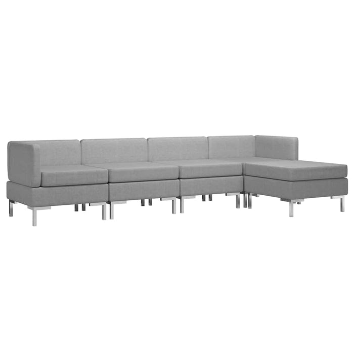 Set de canapele, 5 piese, gri deschis, material textil WALTI