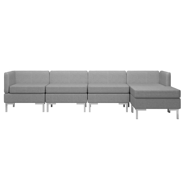Set de canapele, 5 piese, gri deschis, material textil WALTI