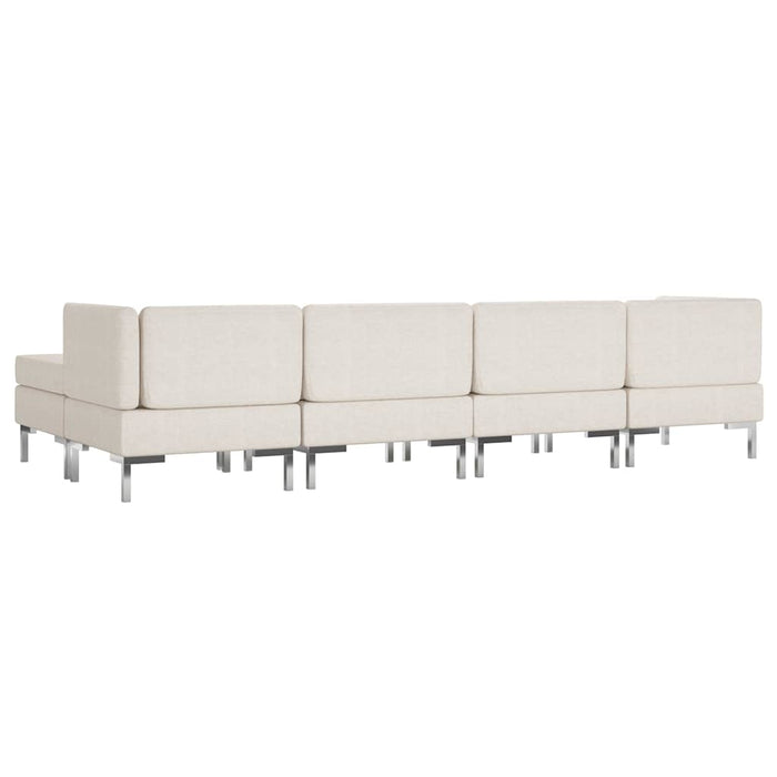 Set de canapele, 5 piese, crem, material textil WALTI