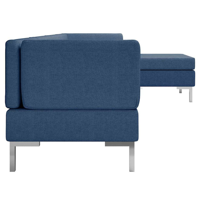 Set de canapele, 5 piese, albastru, material textil WALTI