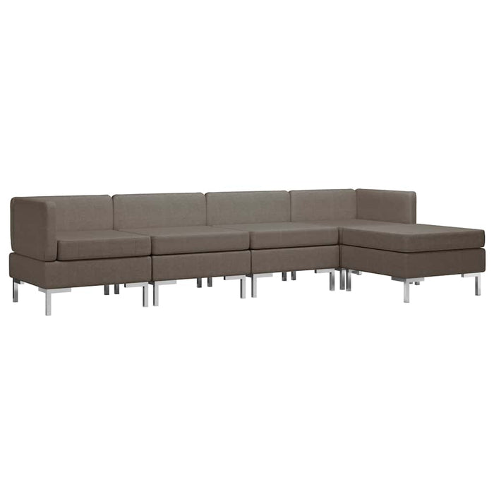Set canapea 5, piese, gri taupe, material textil WALTI