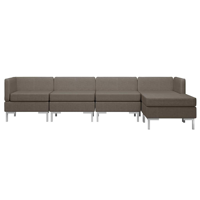 Set canapea 5, piese, gri taupe, material textil WALTI