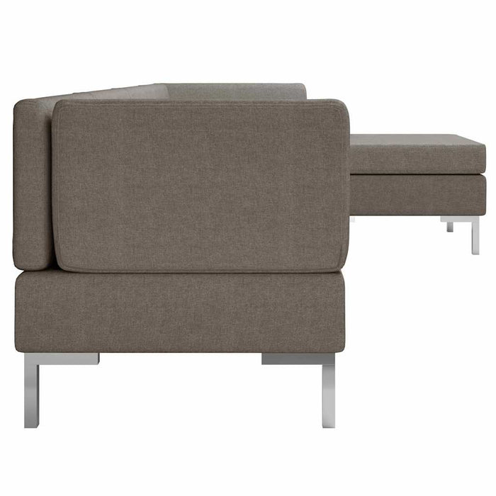 Set canapea 5, piese, gri taupe, material textil WALTI