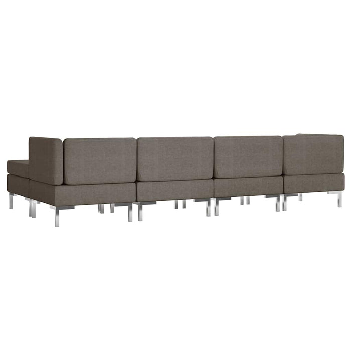 Set canapea 5, piese, gri taupe, material textil WALTI