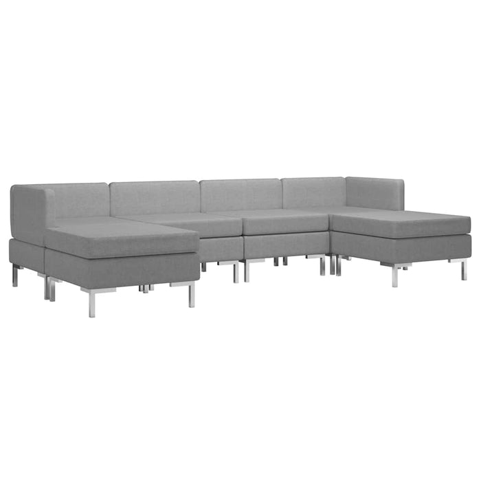 Set de canapele, 6 piese, gri deschis, material textil WALTI