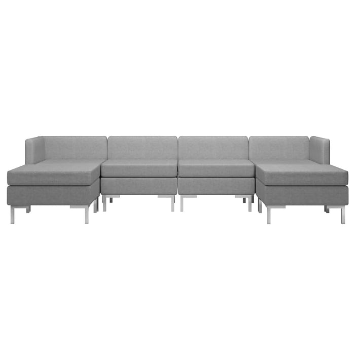 Set de canapele, 6 piese, gri deschis, material textil WALTI