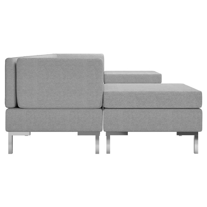 Set de canapele, 6 piese, gri deschis, material textil WALTI