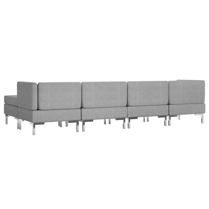 Set de canapele, 6 piese, gri deschis, material textil WALTI