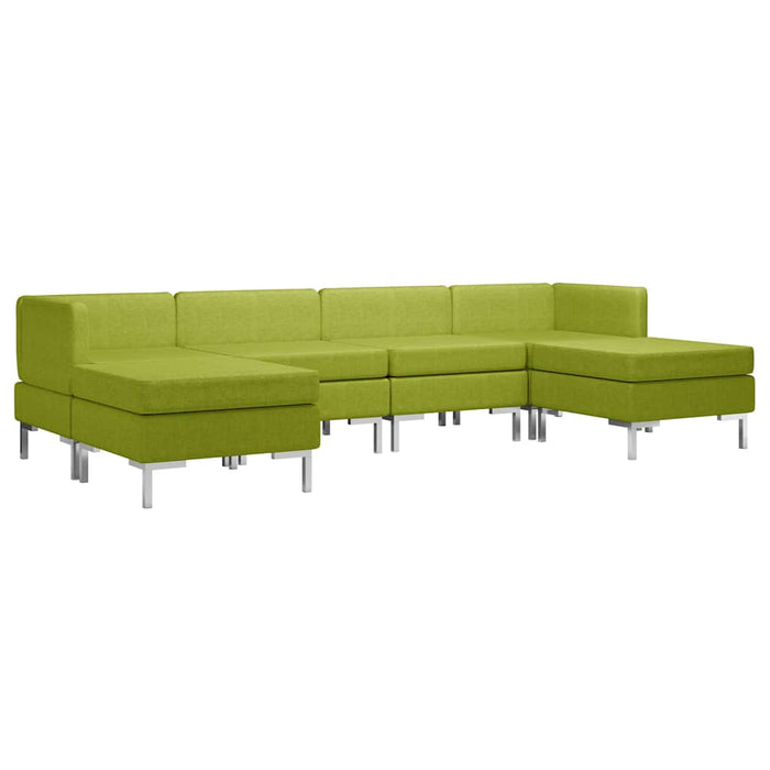 Set de canapele, 6 piese, verde, material textil WALTI