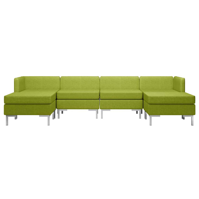 Set de canapele, 6 piese, verde, material textil WALTI