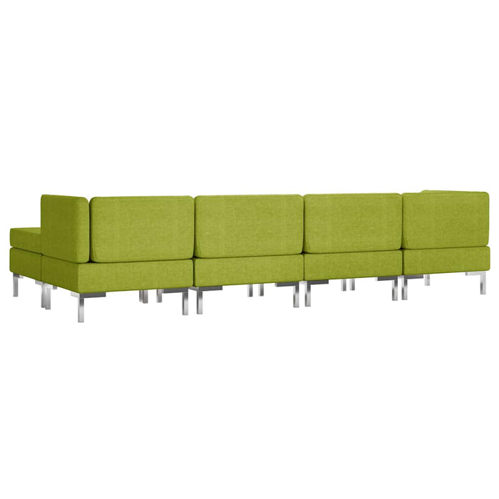 Set de canapele, 6 piese, verde, material textil WALTI