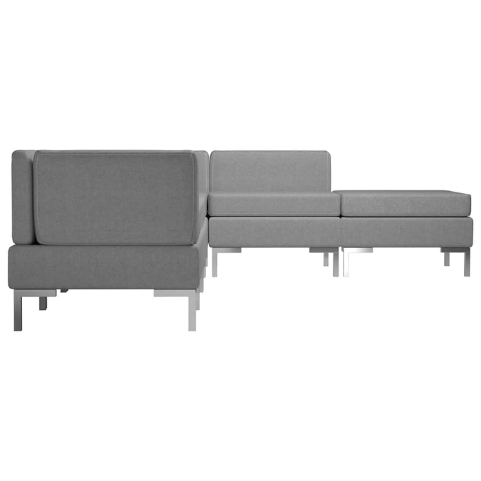 Set de canapele, 6 piese, gri deschis, material textil WALTI