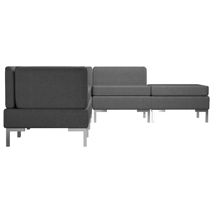 Set de canapele, 6 piese, gri închis, material textil WALTI