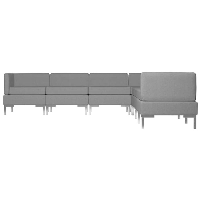 Set de canapele, 7 piese, gri deschis, material textil WALTI