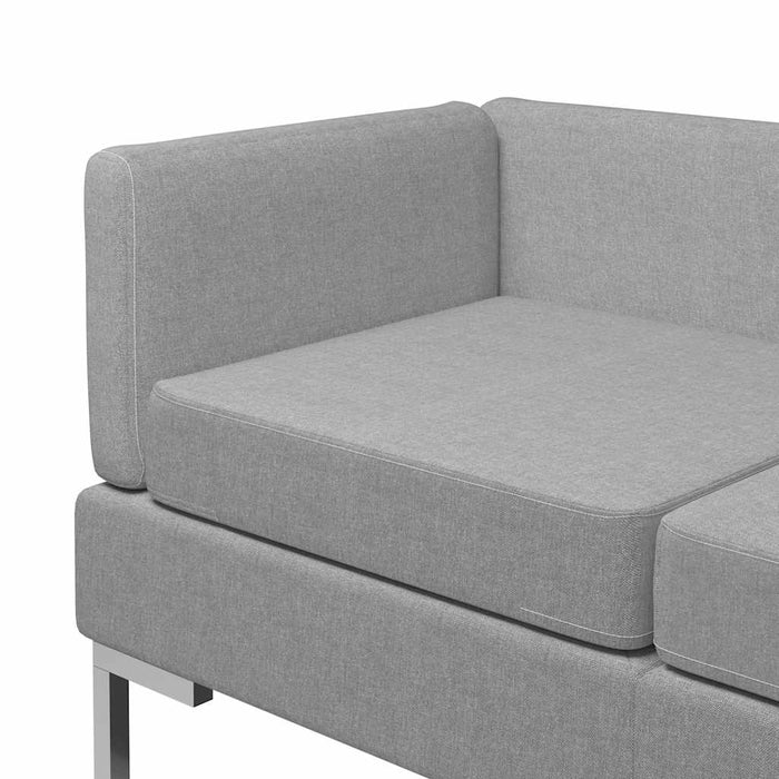 Set de canapele, 7 piese, gri deschis, material textil WALTI