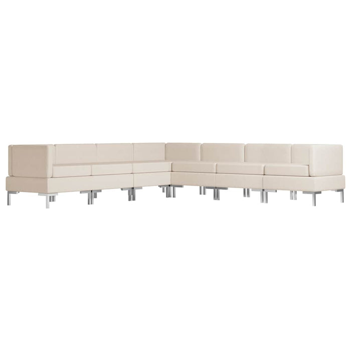 Set de canapele, 7 piese, crem, material textil WALTI