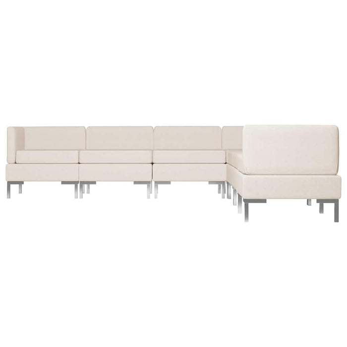 Set de canapele, 7 piese, crem, material textil WALTI