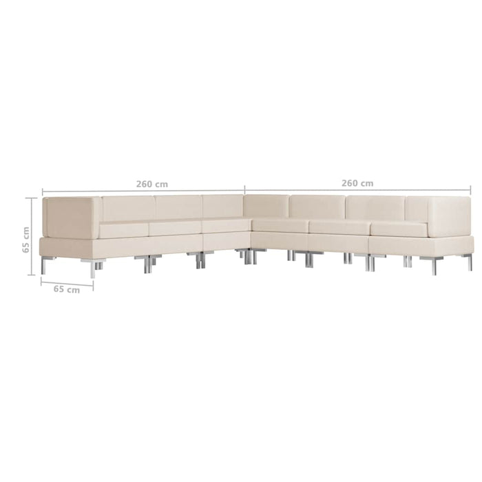 Set de canapele, 7 piese, crem, material textil WALTI