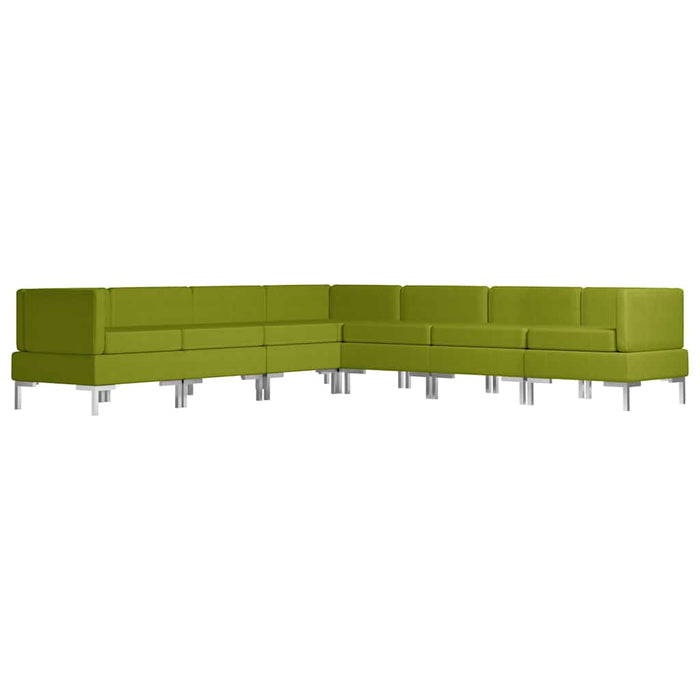 Set de canapele, 7 piese, verde, material textil WALTI