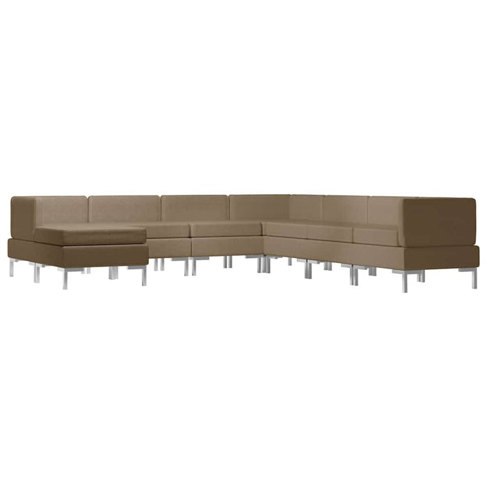 Set de canapele, 8 piese, maro, material textil WALTI