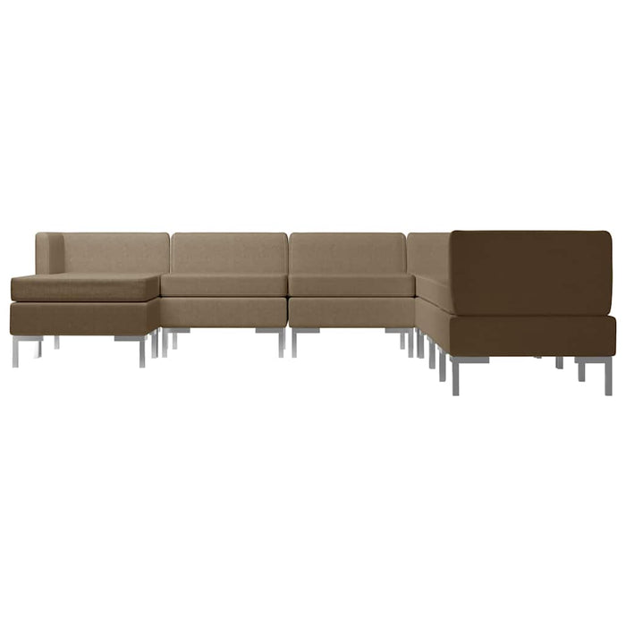 Set de canapele, 8 piese, maro, material textil WALTI