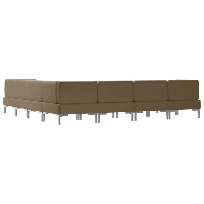 Set de canapele, 8 piese, maro, material textil WALTI