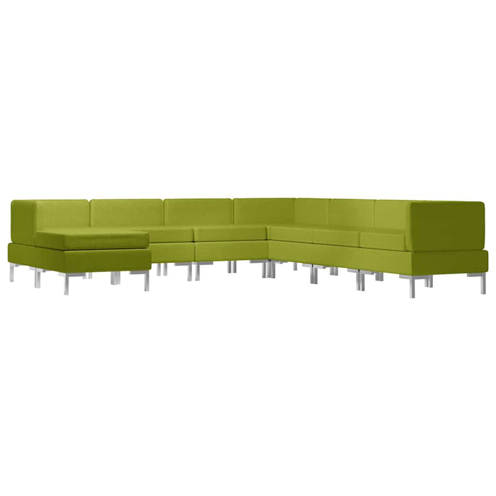 Set canapea, 8 piese, verde, material textil WALTI