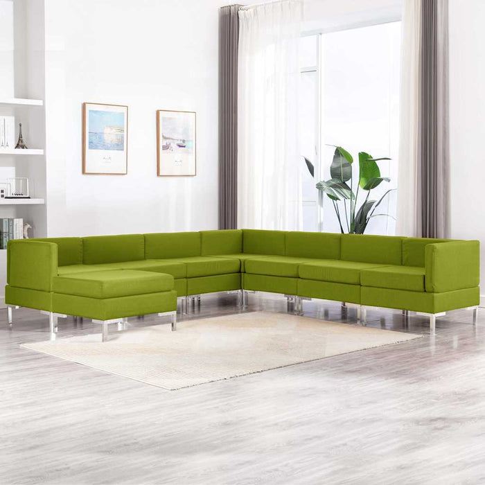 Set canapea, 8 piese, verde, material textil WALTI