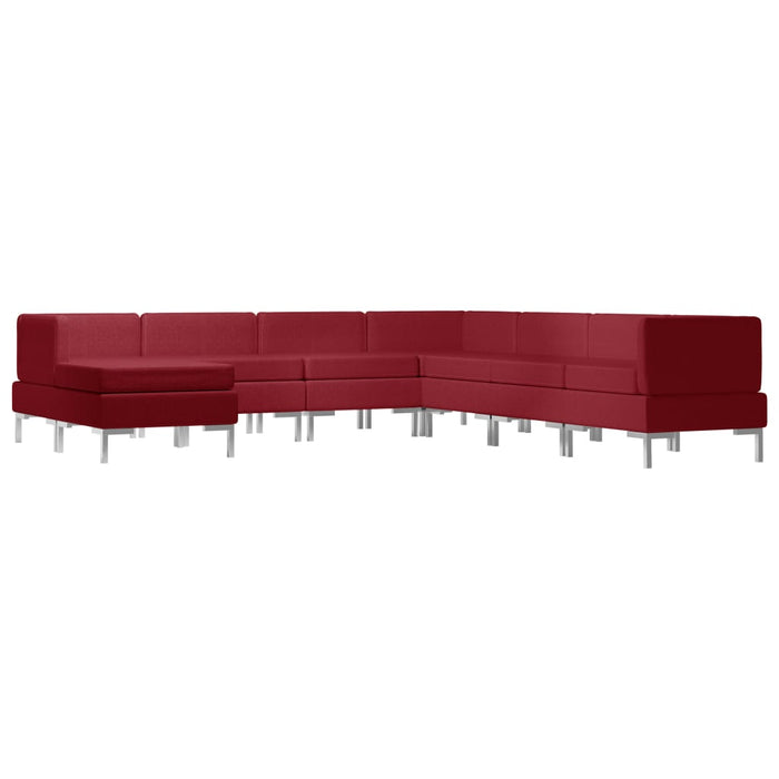 Set de canapele, 8 piese, bordo, material textil WALTI