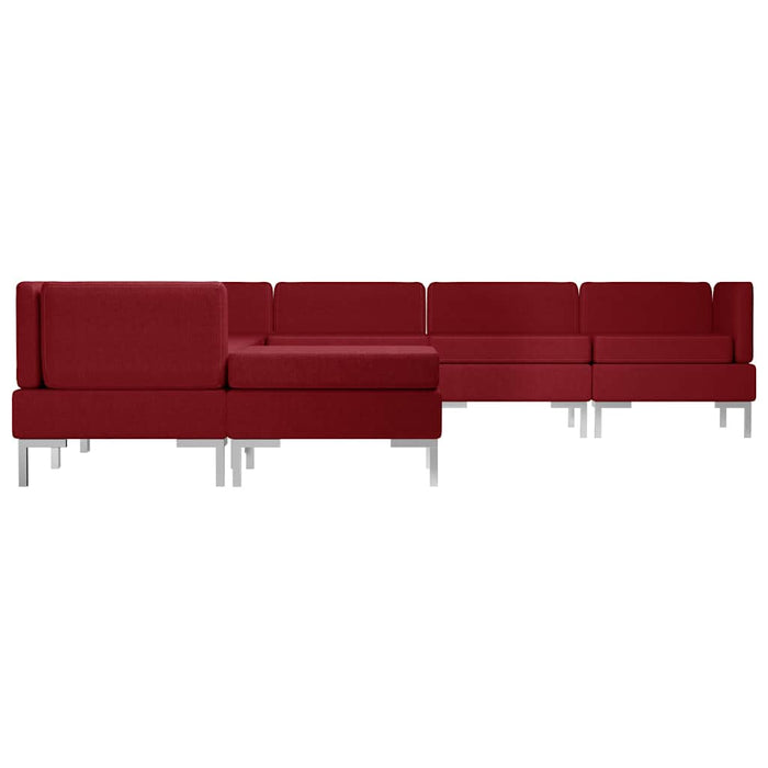 Set de canapele, 8 piese, bordo, material textil WALTI