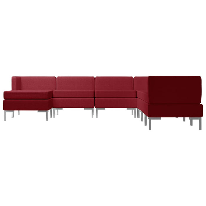 Set de canapele, 8 piese, bordo, material textil WALTI