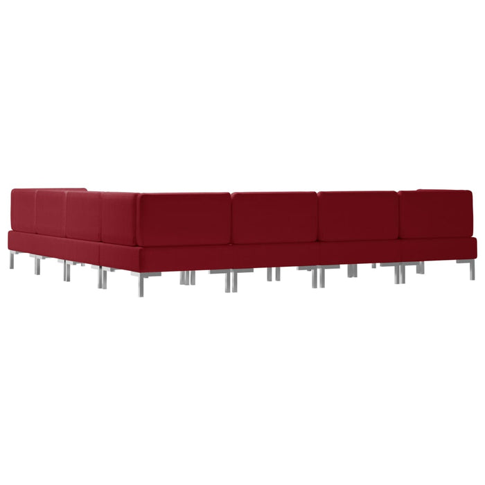 Set de canapele, 8 piese, bordo, material textil WALTI