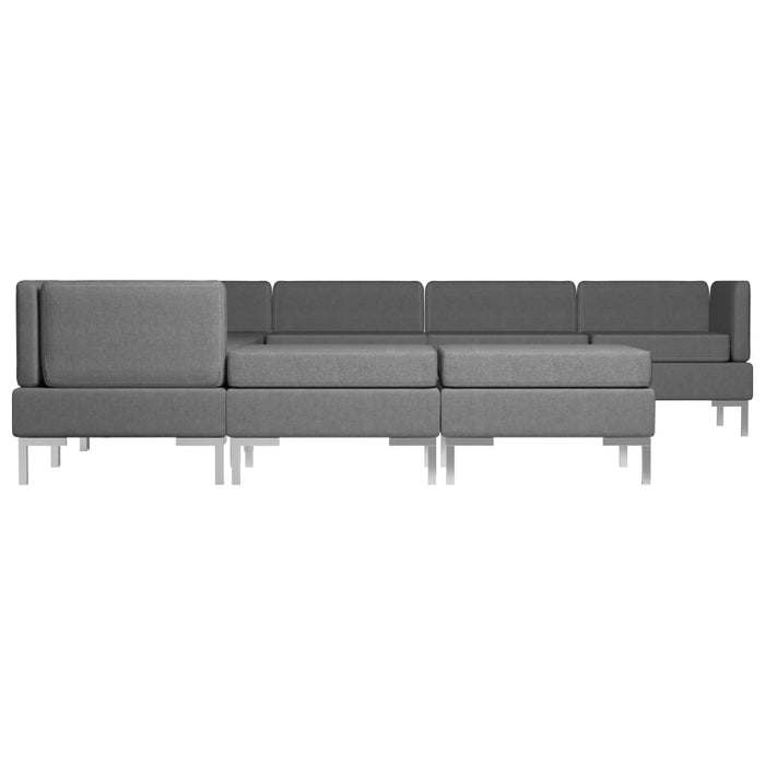 Set de canapele, 9 piese, gri închis, material textil WALTI