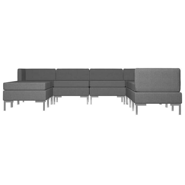 Set de canapele, 9 piese, gri închis, material textil WALTI