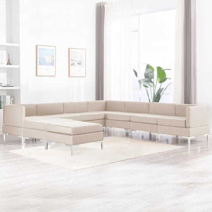 Set de canapele, 9 piese, crem, material textil WALTI