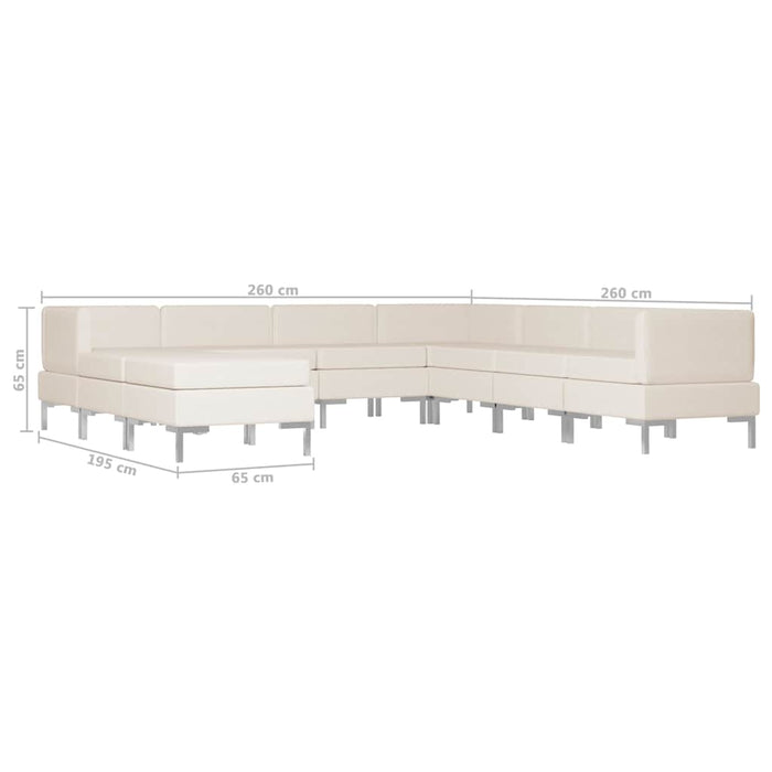 Set de canapele, 9 piese, crem, material textil WALTI