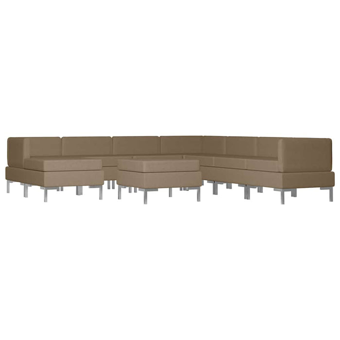 Set de canapele, 9 piese, maro, material textil WALTI