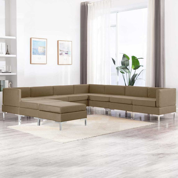 Set de canapele, 9 piese, maro, material textil WALTI