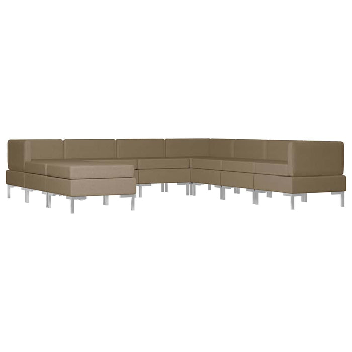 Set de canapele, 9 piese, maro, material textil WALTI