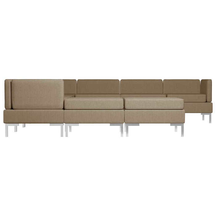 Set de canapele, 9 piese, maro, material textil WALTI