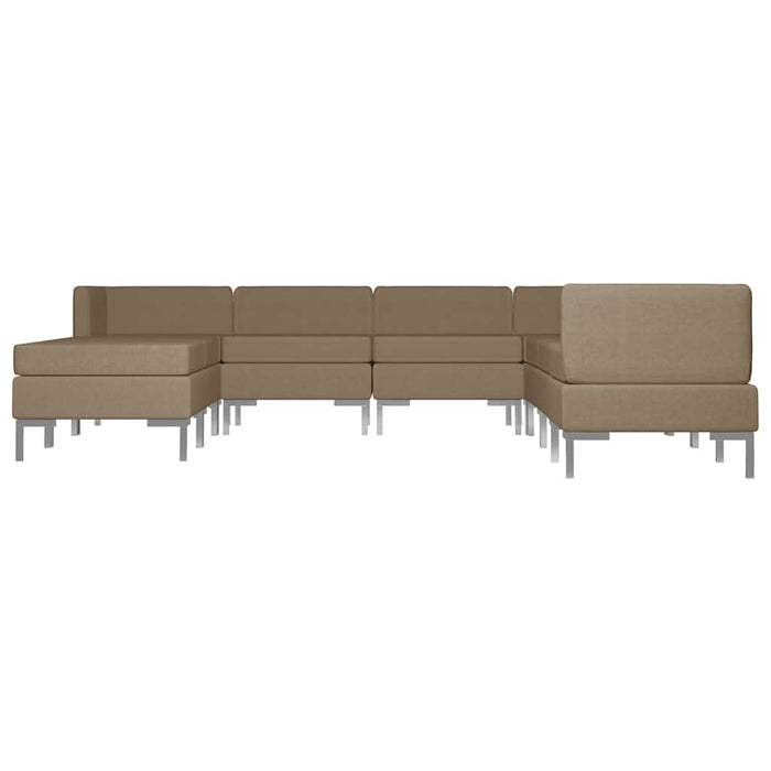 Set de canapele, 9 piese, maro, material textil WALTI