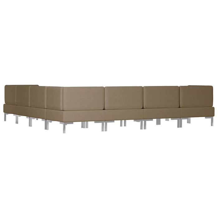 Set de canapele, 9 piese, maro, material textil WALTI