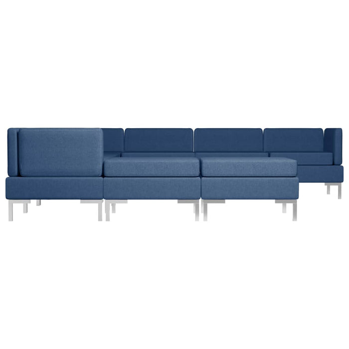 Set de canapele, 9 piese, albastru, material textil WALTI
