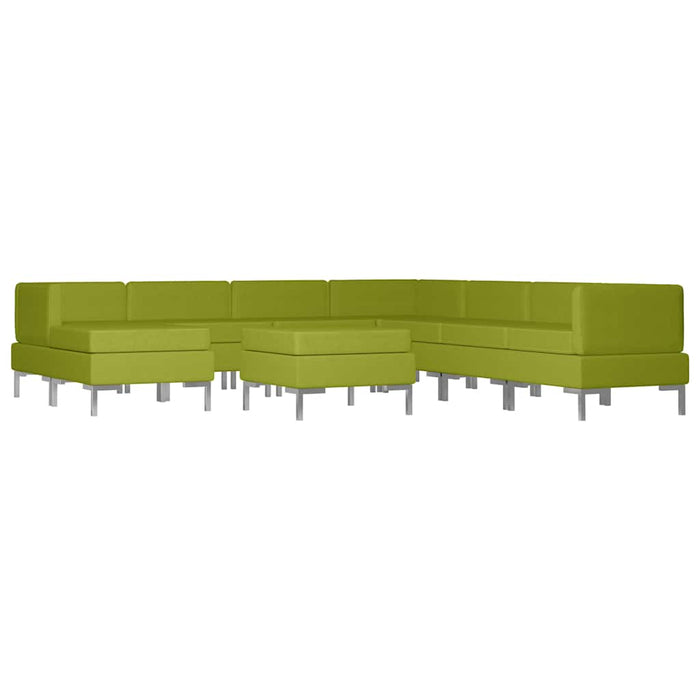 Set de canapele, 9 piese, verde, material textil WALTI