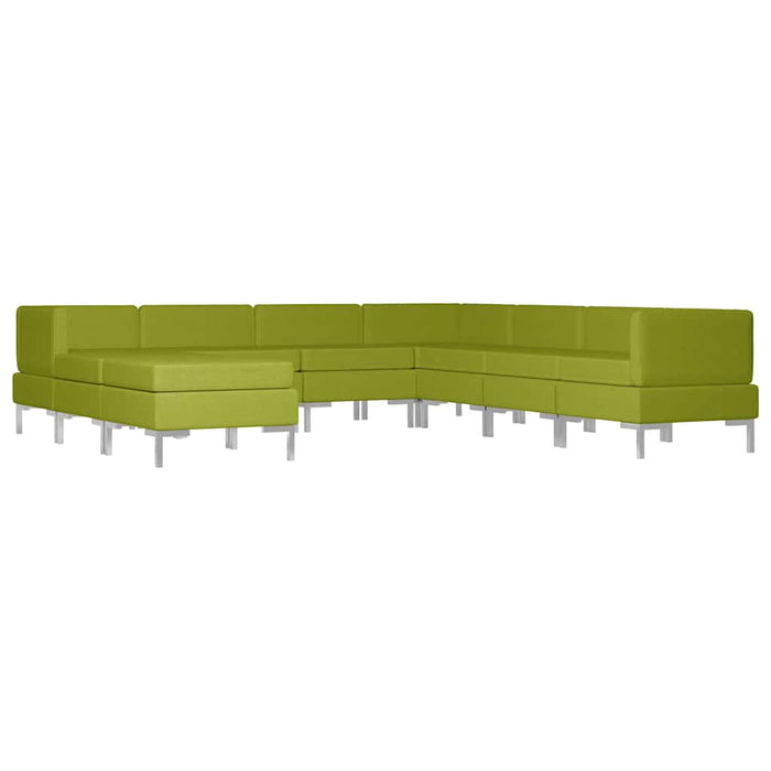Set de canapele, 9 piese, verde, material textil WALTI
