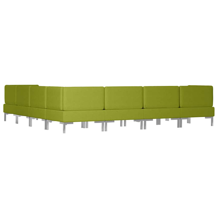 Set de canapele, 9 piese, verde, material textil WALTI