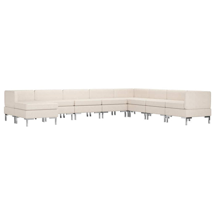 Set de canapele, 9 piese, crem, material textil WALTI