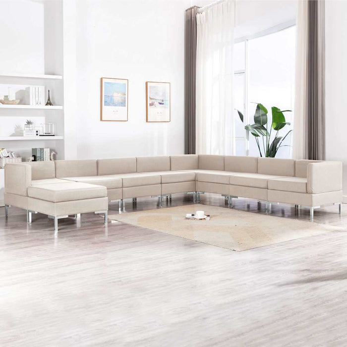 Set de canapele, 9 piese, crem, material textil WALTI
