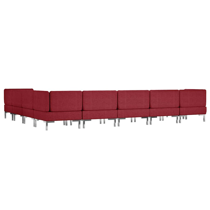 Set de canapele, 9 piese, bordo, material textil WALTI